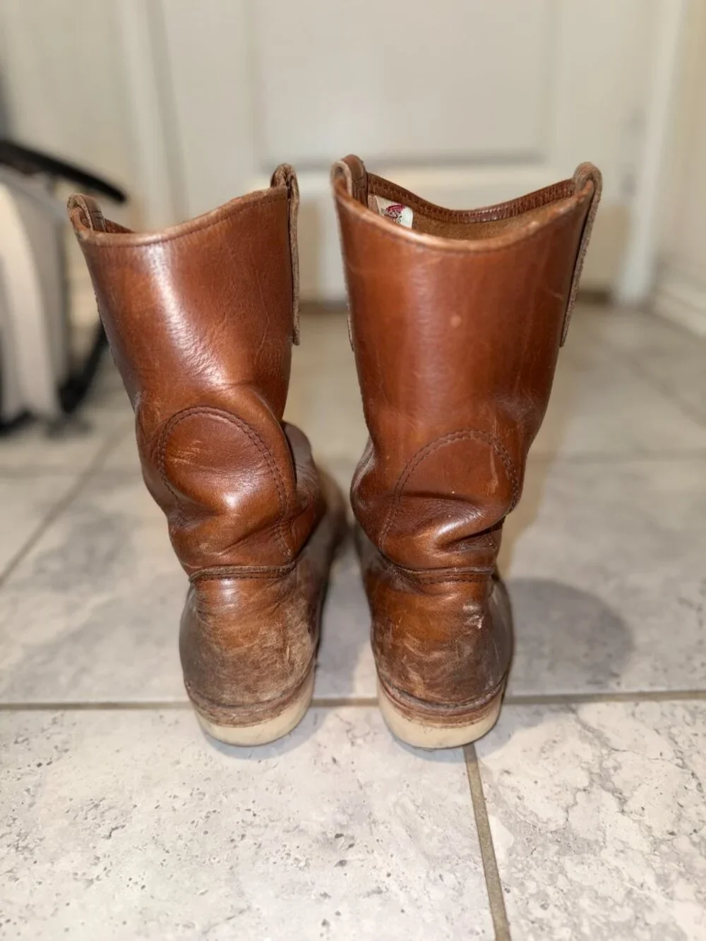 Red Wing Pecos 1178 11-inch Soft Pull-On Boots Mens 8.5 D Leather Resoled Vibram
